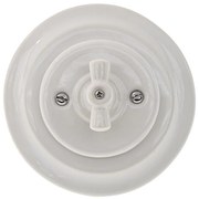 Bohemia-Design - Порцеланов ретро ротационен ключ с рамка № 1, бял