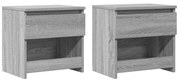 815132 vidaXL Нощни шкафчета, 2 бр, сив сонома, 40x30x39 см, инженерно дърво
