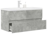 3324916 vidaXL Комплект мебели за баня от 2 части бетонно сив инженерно дърво