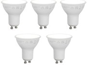 Комплект от 5 Smart GU10 50mm димируеми LED крушки Opal 7W 630 lm 4000K