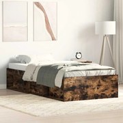3203828 vidaXL Рамка за легло, опушен дъб, 90x200 см