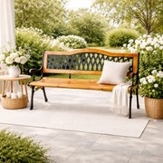 Издръжлива градинска пейка с облегалка 125 x 52 x 77 cm