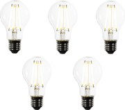 Комплект от 5 E27 LED крушки A60 прозрачни 2.2W 470 lm 3000K