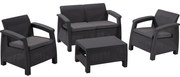 Тъмносив градински комплект за отдих за 4 Corfu – Keter