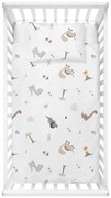 Бяло детско спално бельо от памук Renforcé 100x150 cm Dinozor – Mijolnir