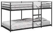 4019876 vidaXL Двуетажно легло без матрак Черно 90x190 cm Стомана