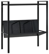 288230 vidaXL Библиотека с 2 рафта, черна, 52x28x59 см, инженерно дърво
