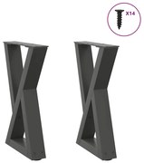 4012698 vidaXL Крака за масичка за кафе, 2 бр., антрацит, 28 x (42-43,3) см, стомана