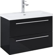 Шкаф Kwadro Glossy black, 815 х 395 mm, база с две чекмеджета и умивалник