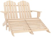315912 vidaXL 2-местен градински стол/табуретка "Адирондак", чам