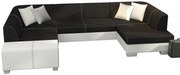 Ъгъл диван Cuba-Right-White - Black