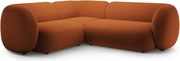 Теракотен кадифен ъглов диван (ляв ъгъл/L форма) Kate – Micadoni