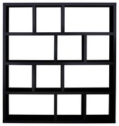 Черна етажерка за книги 150x159 cm Berlin - TemaHome