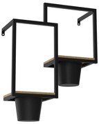 Стенна саксия 46x36 см черна