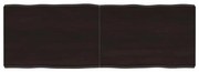 364023 vidaXL Плот за маса тъмнокафяв 120x40x(2-6) см обработен масивен дъб