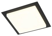 Модерен плафон черен квадрат с LED IP44 - Lys