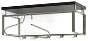 Черна/в сребрист цвят метална стенна закачалка с рафт 70 cm Rex – Spinder Design