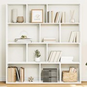 3310307 vidaXL Библиотека, бяла, 132x29x141,5 см, инженерно дърво