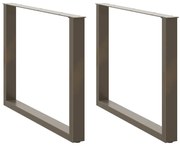 4013199 vidaXL Крака за трапезна маса, U-образни, 2 бр., естествена стомана, 100 x (72-73) см, стомана