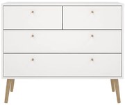 Бял нисък скрин 99x82 cm Bodo - Tvilum