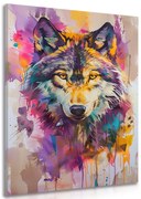 Картина на платно – Вълк с имитация на живопис