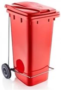 Senyayla - Пластмасов кош за отпадъци с педал и колела 60x45,5xh95,5см 120л червен SA-(6507 / 6505)