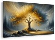 Картина на платно – Златно дърво на живота в пейзаж