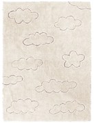 Кремав ръчно изработен памучен детски килим подходящ за пране 140x200 cm Clouds – Lorena Canals