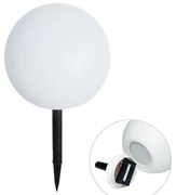 Външна лампа бяла 30 см с LED IP44 Solar RGBW - Ludger