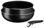 Комплект алуминиеви съдове за готвене 3 бр. Ingenio Easy Cook &amp; Clean Black - Tefal