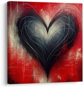 Картина на платно – Черно-бяло сърце в хаоса