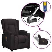 3093450 vidaXL Изправящ масажен стол, черен, изкуствена кожа