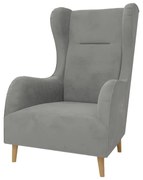 Светлосиво кадифено кресло Carole - Ropez