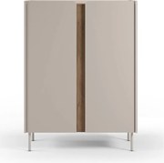 Кремаво-естествено шкафче от декор от дъб 90x120x40 cm Lucile – Marckeric