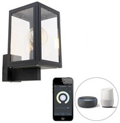 Интелигентна селска стенна лампа черна с Wifi G95 - Sutton Up