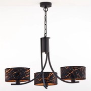 Jupiter 2106- Полилей на верига ARTHUR 3xE27/15W/230V черен/оранжев/мраморен декор