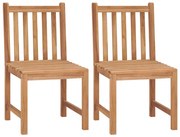 315611 vidaXL Градински столове, 2 бр, тиково дърво масив