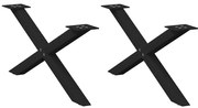 4012884 vidaXL Крака за масичка за кафе, X-образни, 2 бр., черни, 70 x (30-31) см, стомана