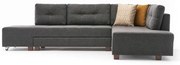 Тъмносив ъглов разтегателен диван (десен ъгъл) Manama - Balcab Home