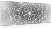 Картина на платно – Ориенталска Мандала в черно-бял вариант