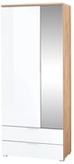 Бял гардероб от дъб с огледало 84x196 cm Telde - Germania