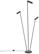 Модерна подова лампа черна 3 светлини GU10 35mm - Thomas