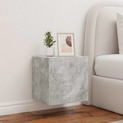 837253 vidaXL Стенни ТВ шкафове с LED лампи, 2 бр, бетонно сив, 40,5x35x40 см