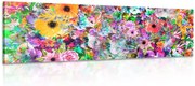 Картина на платно – Цветя в пъстроцветен вариант