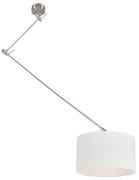 Интелигентен окачен аплик стомана с абажур бял 35 см с Wi-Fi A60 - Blitz