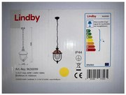 Lindby - Екстериорен пендел CLINT 1xE27/60W/230V IP44