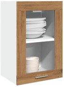 856099 vidaXL Висящ стъклен шкаф "Lyon", дъб Artisan, 40x31x60 см, инженерно дърво