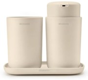 Комплект аксесоари за баня Brabantia ReNew 1006266, 3 части, 250 мл, Устойчиви на корозия, Бежов