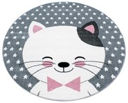 Розово-сив детски килим ø 120 cm Kids – Ayyildiz Carpets