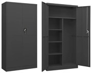 335973 vidaXL Заключващ се шкаф, антрацит, 90x40x180 см, стомана
